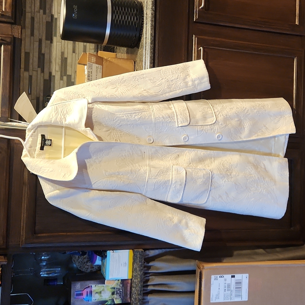 ARDEN B Off White Long Dress Coat Sz Small